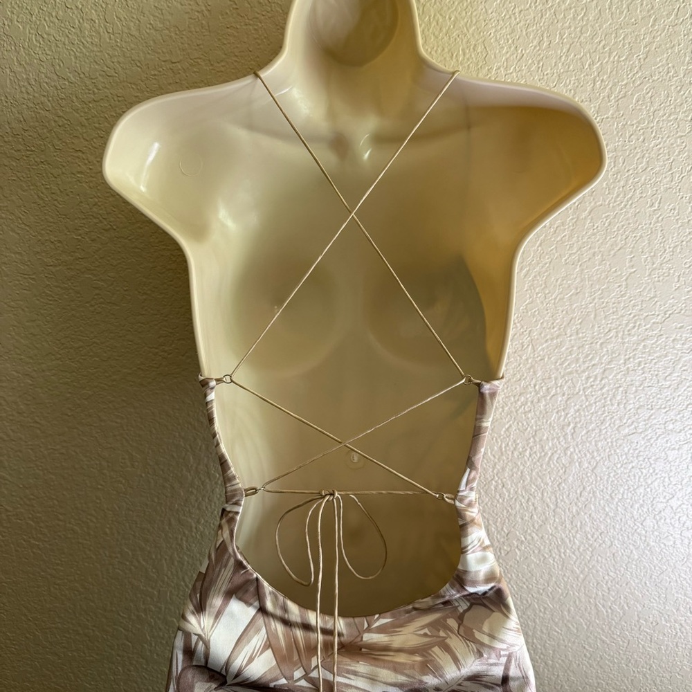 NWT SER.O.YA MINI DRESS - SILK PALM PRINT - SIZE XS - Picture 4 of 11